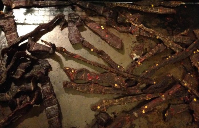 Homemade venison jerky
