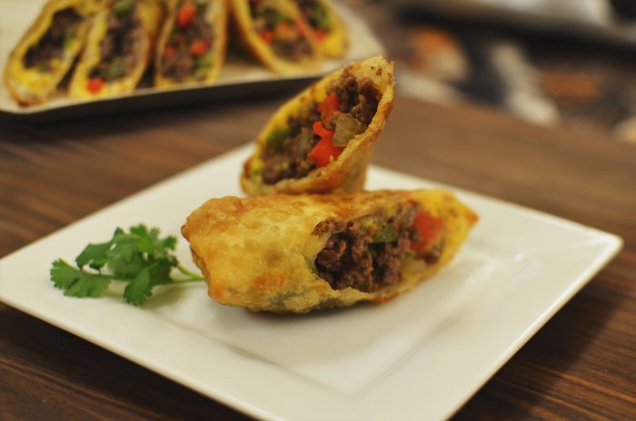 Ground Venison Philly Style Egg Rolls