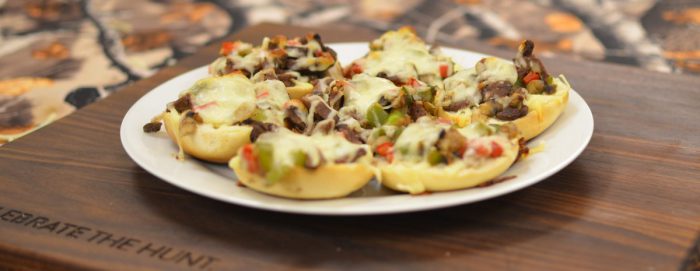 Venison Philly Cheesesteak Bagel Bites Recipe