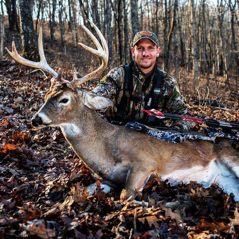 Matt Dye with a big buck he shot in Kansas